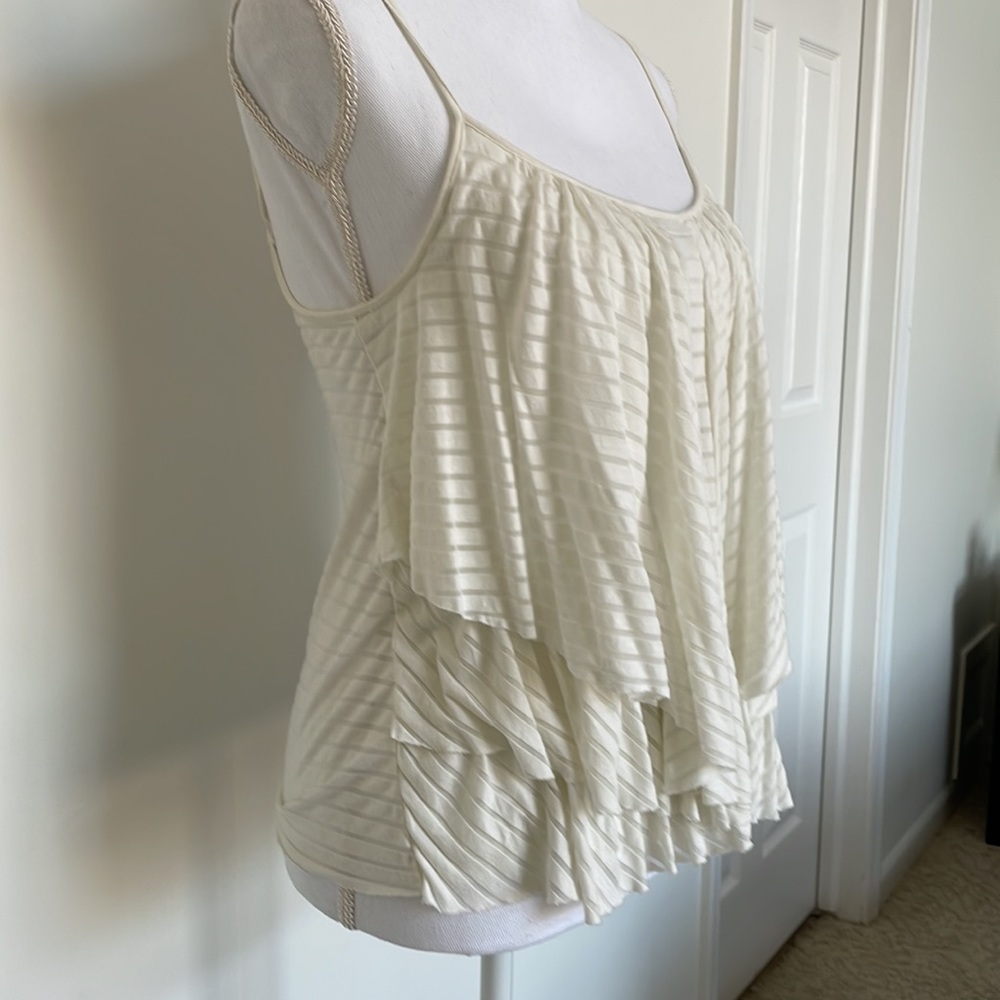 Free People White Tank with striped layers US XS